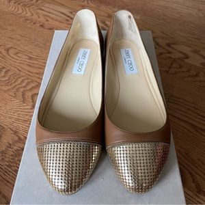 Brand New Jimmy Choo Waine Flats Canyon/Gold